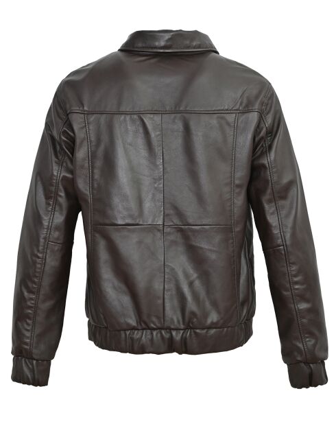 Veste en Cuir Yan marron