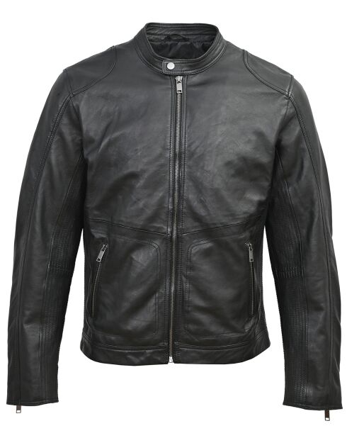 Veste en Cuir Gauthier noire