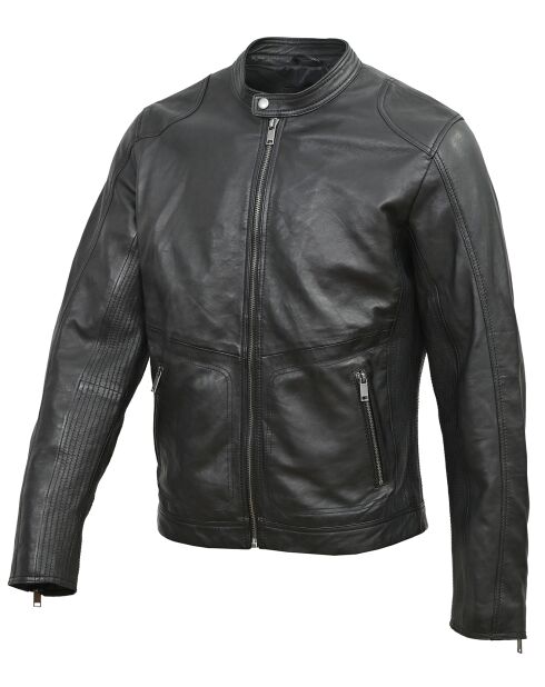 Veste en Cuir Gauthier noire