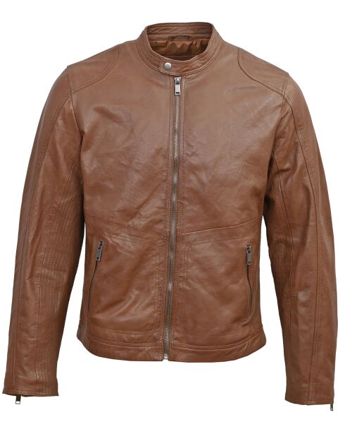 Veste en Cuir Gauthier cognac