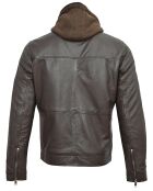 Veste à capuche en Cuir Niort marron