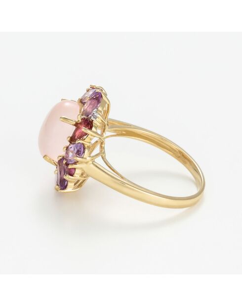 Aysel 0.022 ct diamanten ring en 5,16 kt meersteens geelgoud