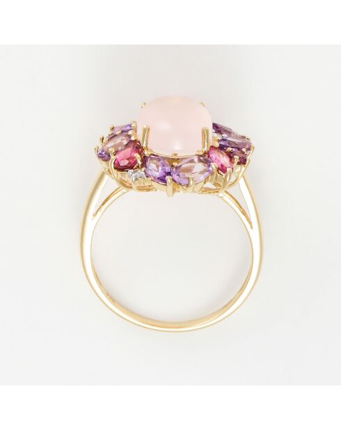 Aysel 0.022 ct diamanten ring en 5,16 kt meersteens geelgoud