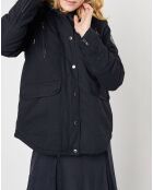 Parka Laurence en toile de Coton Fourrure noire