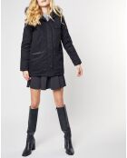 Parka Leon en toile de Coton Fourrure noire