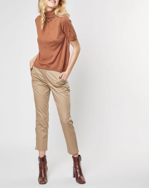 Pantaloni chino Palmito in cotone color sabbia
