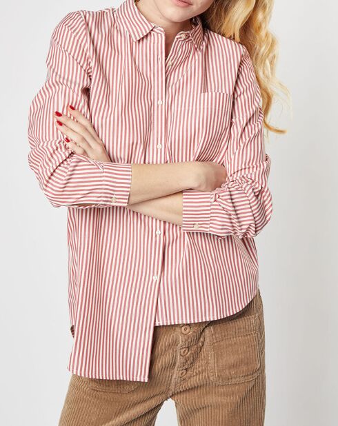 Camicia a righe in terracotta Candeur