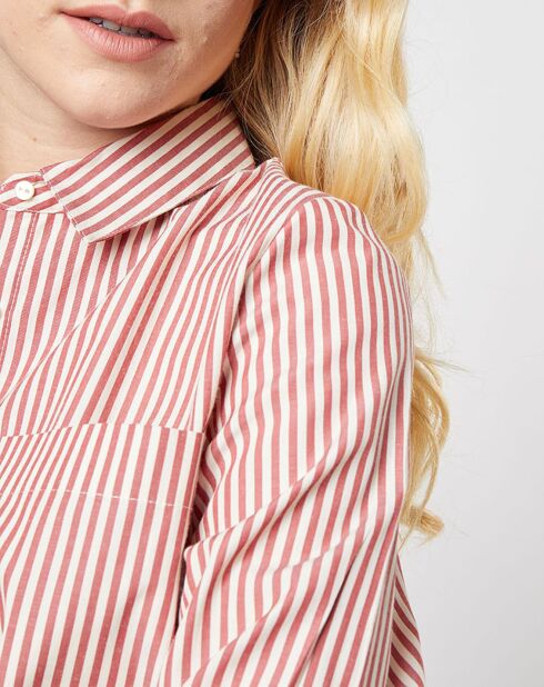 Camicia a righe in terracotta Candeur