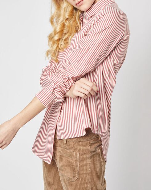 Camicia a righe in terracotta Candeur