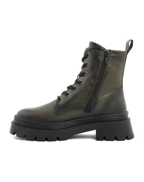 Boots en Cuir Enola olive