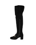 Cuissardes en Velours de Cuir Jamia noires  - Talon 6 cm