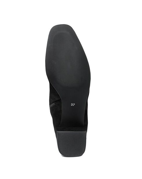 Cuissardes en Velours de Cuir Jamia noires  - Talon 6 cm