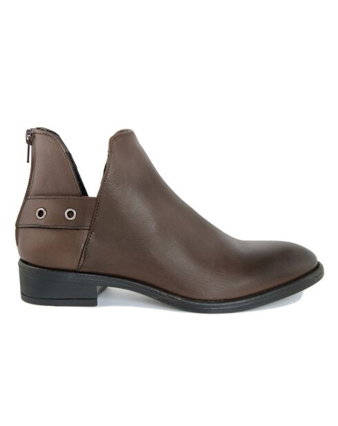 Boots en Cuir Eva marron