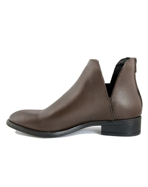 Boots en Cuir Eva marron