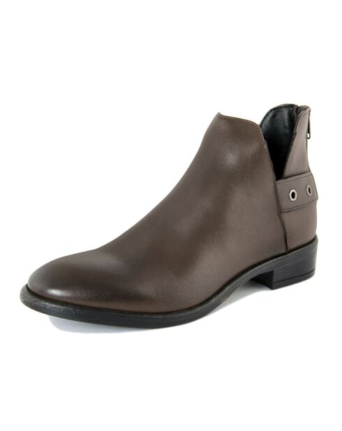 Boots en Cuir Eva marron