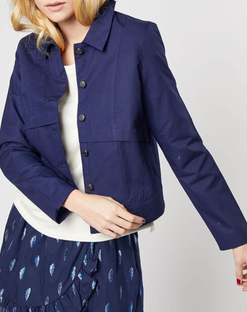 Veste en Coton & Lin Vivien bleu marine