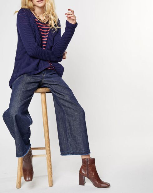 Gilet Mystère en Maille de coton bleu marine