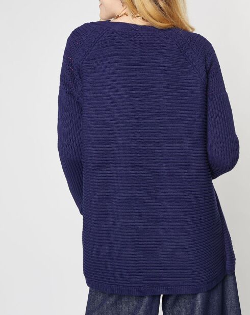 Gilet Mystère en Maille de coton bleu marine