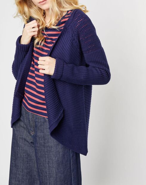 Gilet Mystère en Maille de coton bleu marine