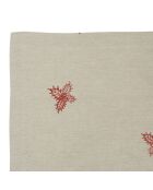 Set de table houx brodé naturel/rouge - 45x30 cm