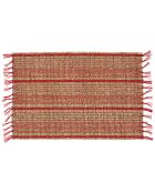 Set de table Damier naturel/rouge - 45x30 cm