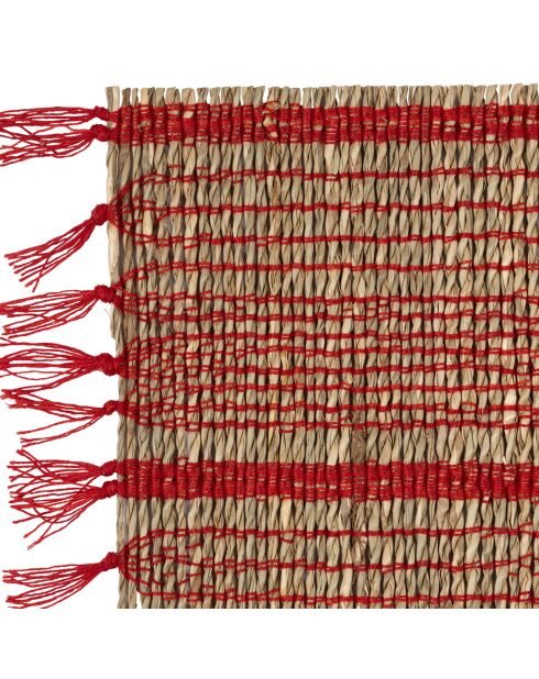 Set de table Damier naturel/rouge - 45x30 cm