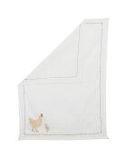 Torchon Poule A la Ferme blanc - 50x70 cm