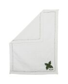 Torchon Basilic A la Ferme blanc - 50x70 cm