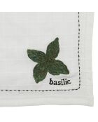 Torchon Basilic A la Ferme blanc - 50x70 cm