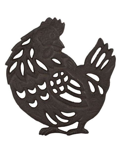 Dessous de plat poule Campagne brun - 18x19 cm