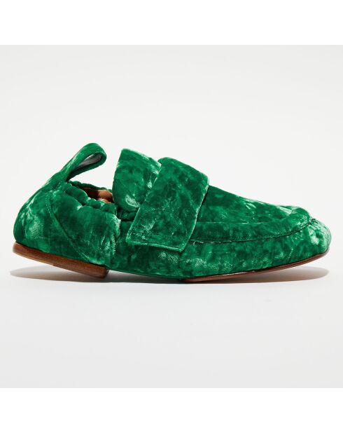 Mocassins matelassés en Velours Mia vert