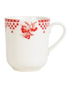 Mug Damier rouge - D.8.5x10 cm