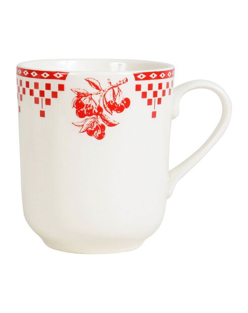 Mug Damier rouge - D.8.5x10 cm