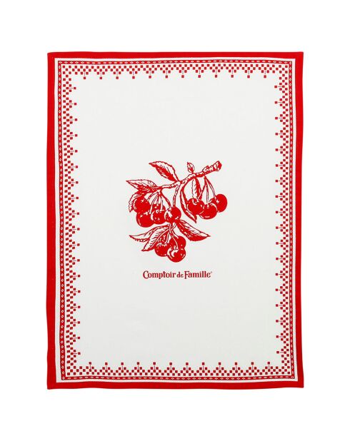 Torchon Damier rouge - 50x70 cm