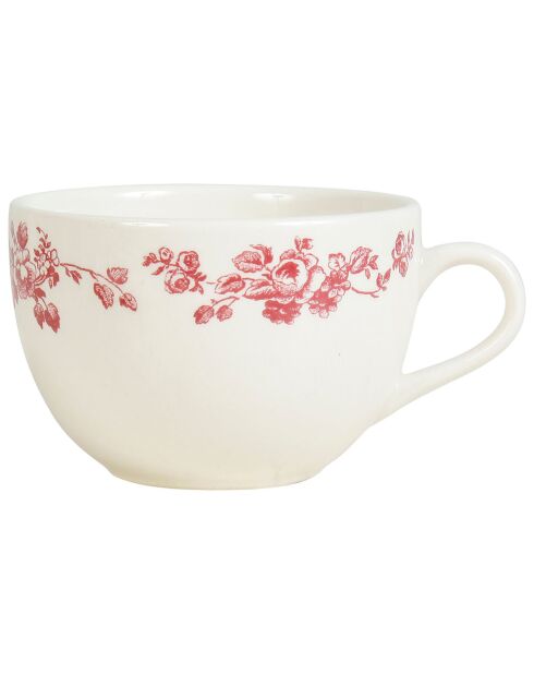 Tasse à thé avec soucoupe Faustine bordeaux - 11x8.5x6 cm