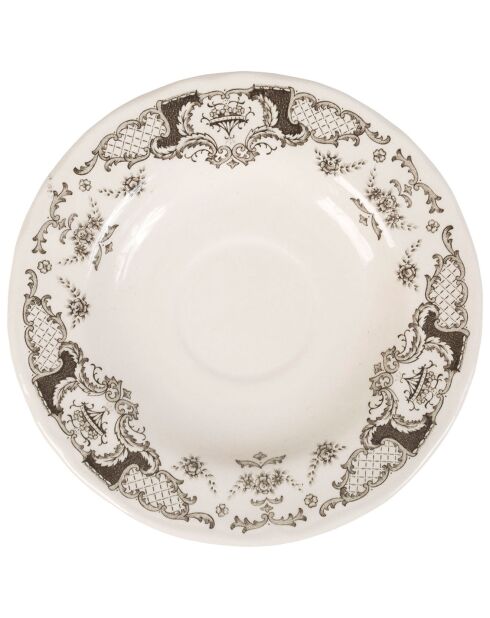 Tasse à thé avec soucoupe Clothilde grise - 11x8.5x7.5 cm