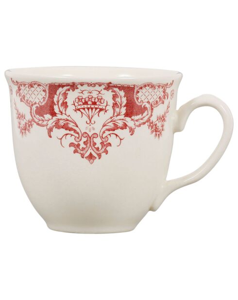 Tasse à thé avec soucoupe Clothilde bordeaux - 11x8.5x7.5 cm