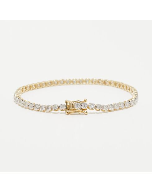 Bracelet Rivière Diamants 2 ct or jaune