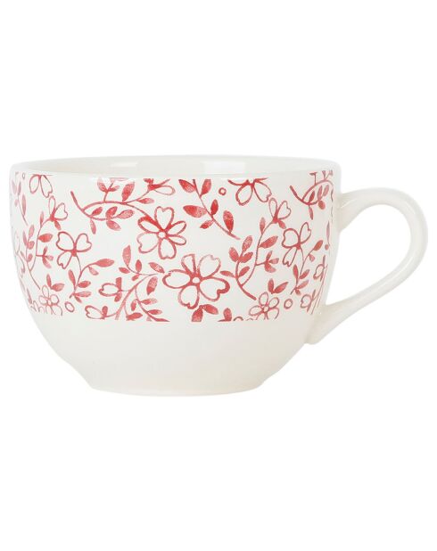 Tasse à thé avec Soucoupe Petite Fleur bordeaux - 11x9x6 cm