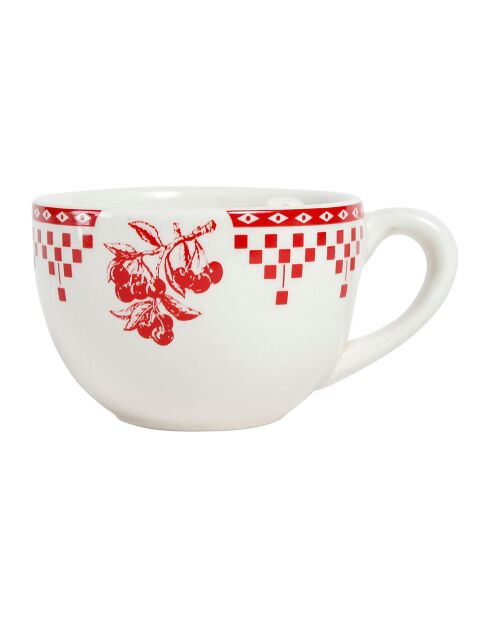 Tasse à thé avec soucoupes Damier rouge - 11x9x6 cm