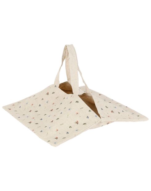 Sac à tarte en Coton & Lin Petite Fleur naturel - 40x40 cm
