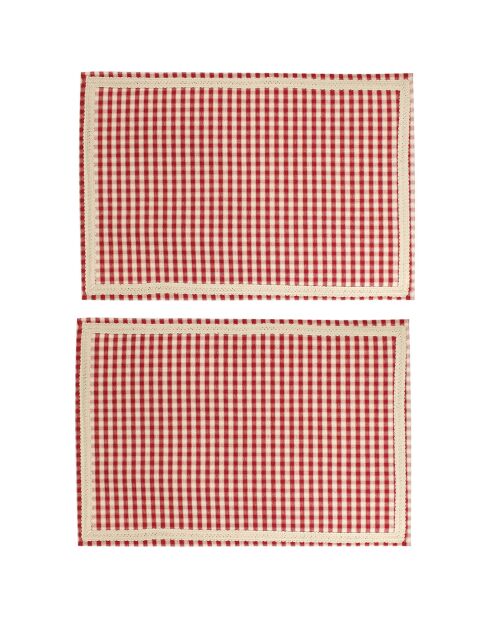 2 Sets de table Mamie Carreaux rouges - 35x50 cm