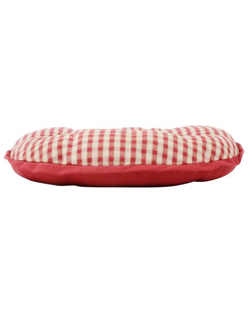 Galette de chaise Mamie Carreaux rouge - D.40 cm