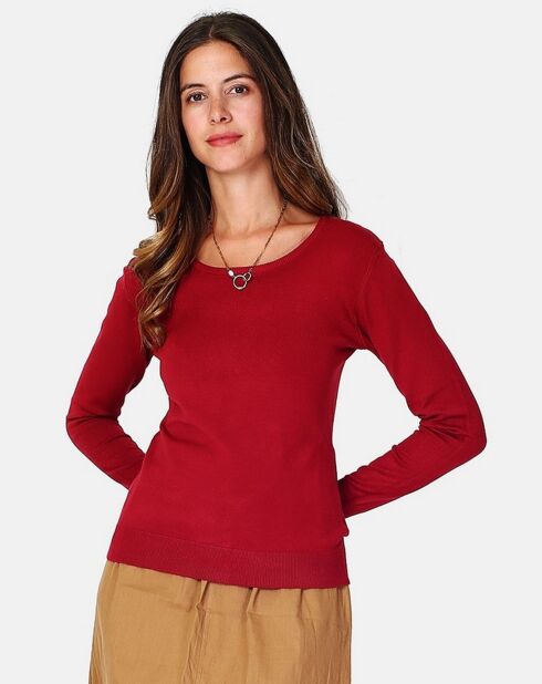 Pull en cachemire mélangé Clara rouge