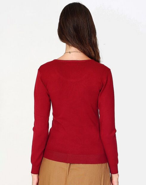 Pull en cachemire mélangé Clara rouge