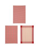 3 Torchons Campagne rouges - 50x70 cm