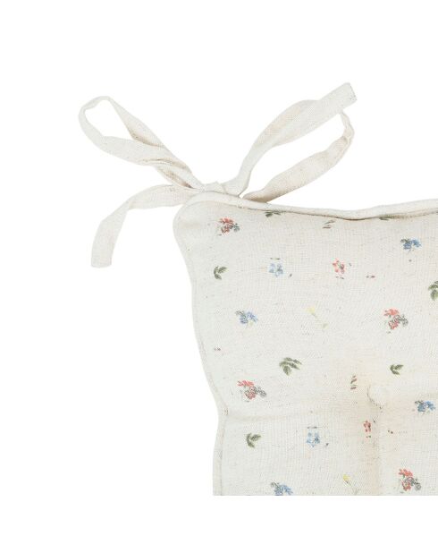 Galette de chaise Petite Fleur naturelle - 40x6x40 cm