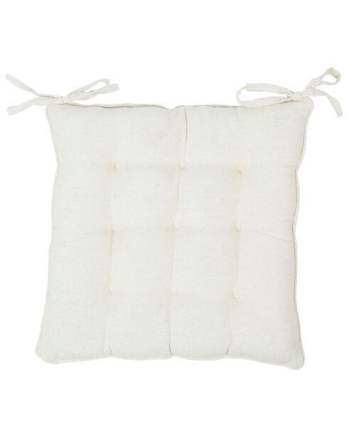 Galette de chaise Petite Fleur naturelle - 40x6x40 cm