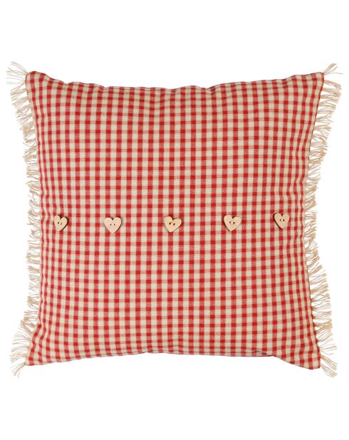 Coussin Mamie à carreaux rouge - 45x45 cm