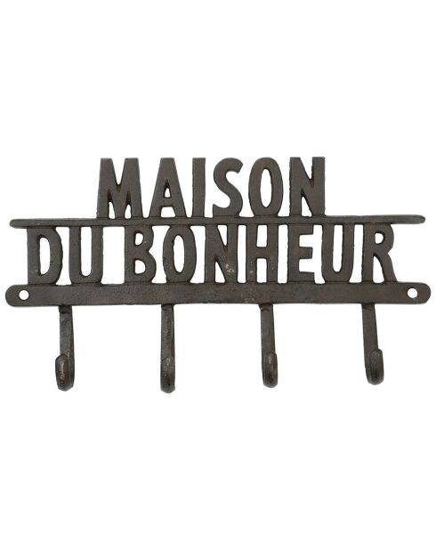 Patères 4 places Minerai brune - 33.5x18.3x4 cm